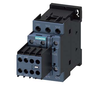 Simens power contactor, AC-3 25 A, 11 kW / 400 V 2 NO + 2 NC, 230 V AC, 50 Hz, 3-pole, Size S0 screw terminal Removable auxiliary switch
