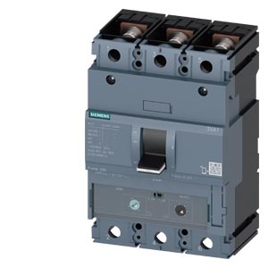 SIEMENS 3VA1, 200A 3P MCCB,  36kA/415V , ADJUSTABLE OVERLOAD AND SHORTCIRCUIT PROTECTION, THERMAL MAGNETIC